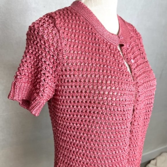 Jones New York Sweaters - Rose-Colored Open Knit Shrug Cardigan